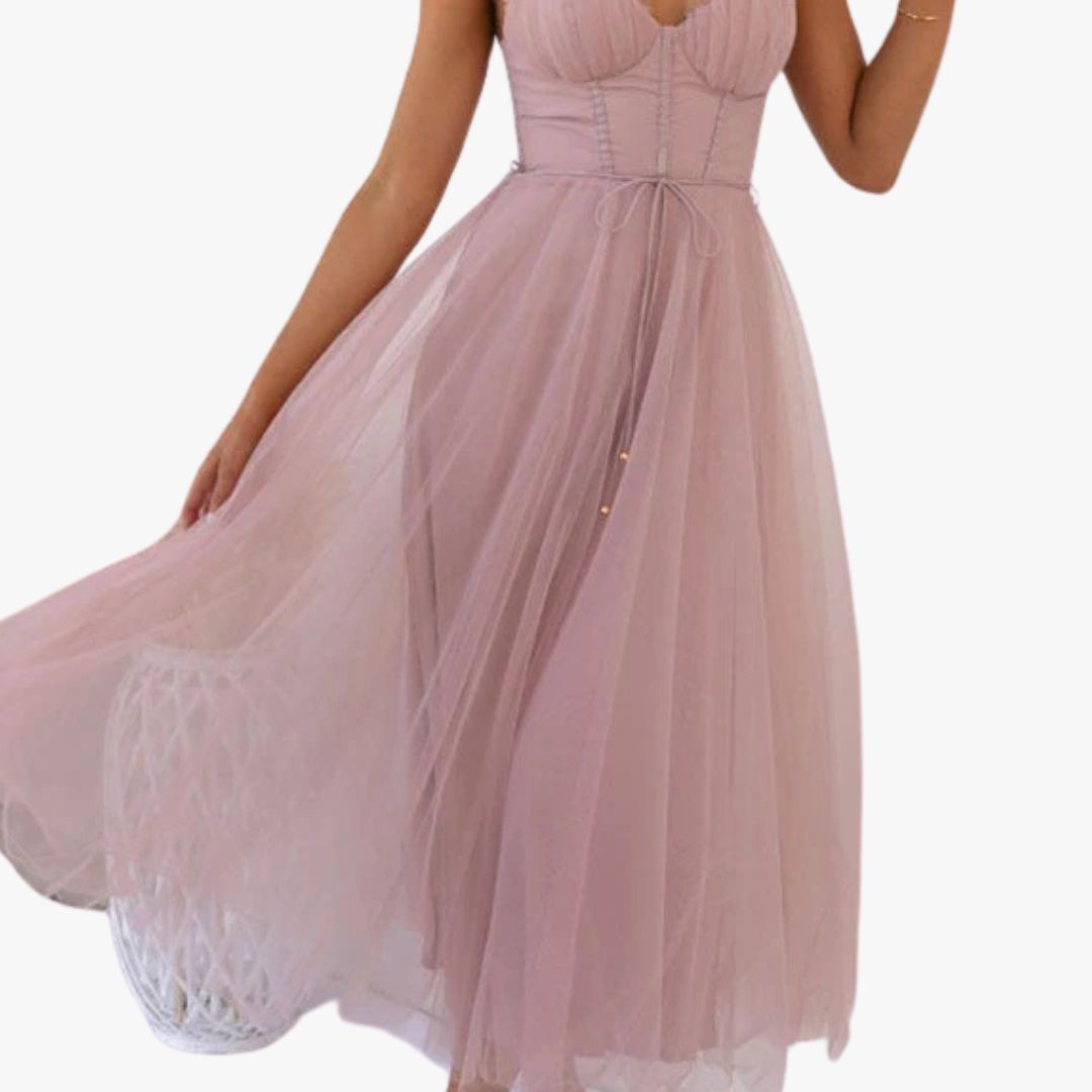 Jace & Rose Flowy Design V-Neck Sleeveless Lightweight Fabric Dress for Women