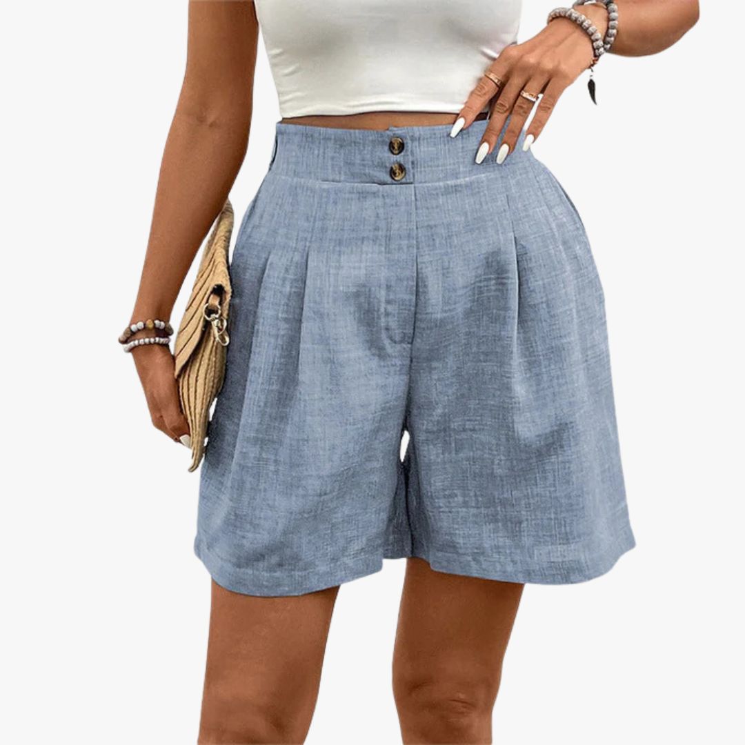 Jace & Rose High-Waisted Shorts Wide Leg Pleated Front Lightweight Woven Fabric for Women
