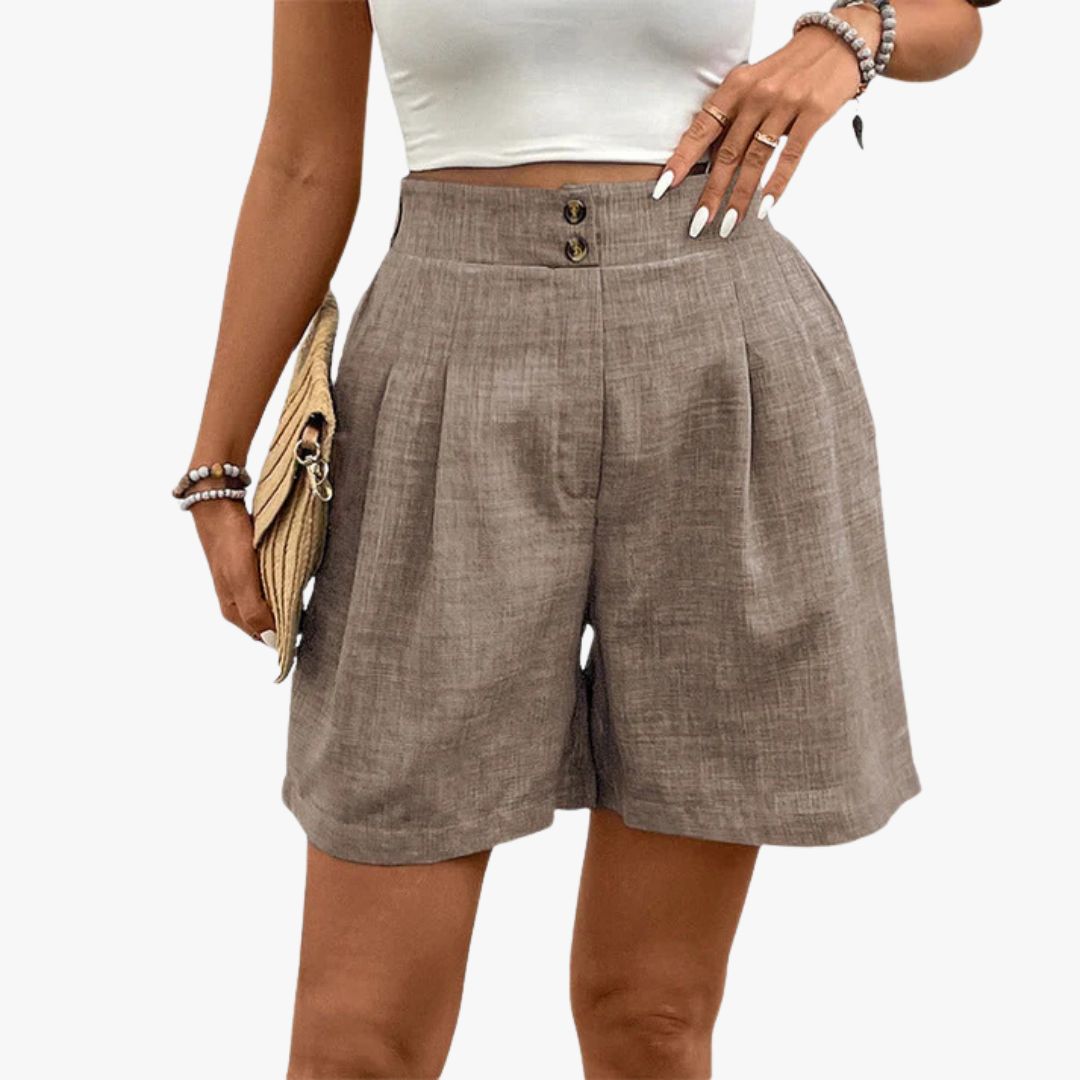 Jace & Rose High-Waisted Shorts Wide Leg Pleated Front Lightweight Woven Fabric for Women