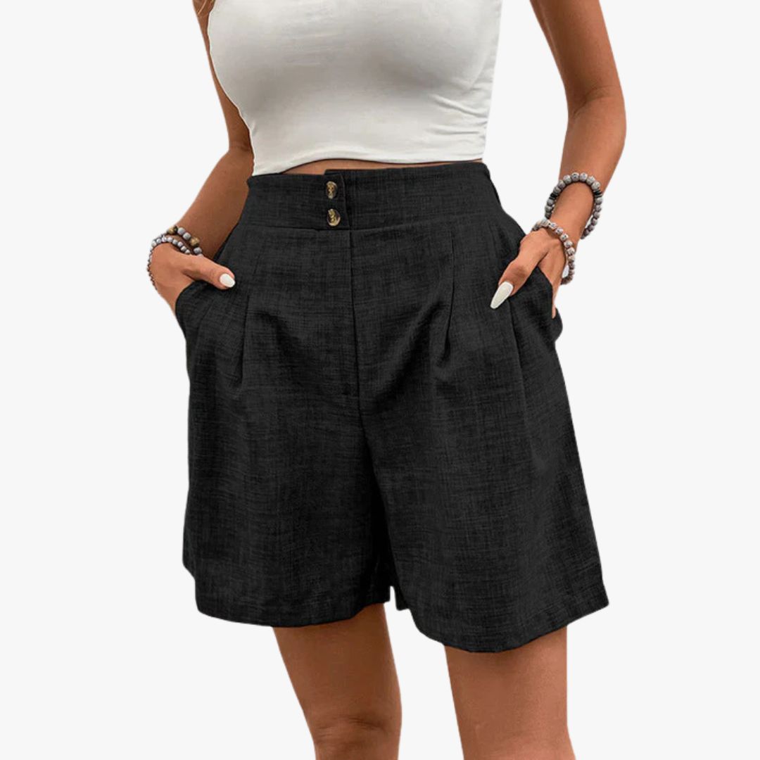 Jace & Rose High-Waisted Shorts Wide Leg Pleated Front Lightweight Woven Fabric for Women