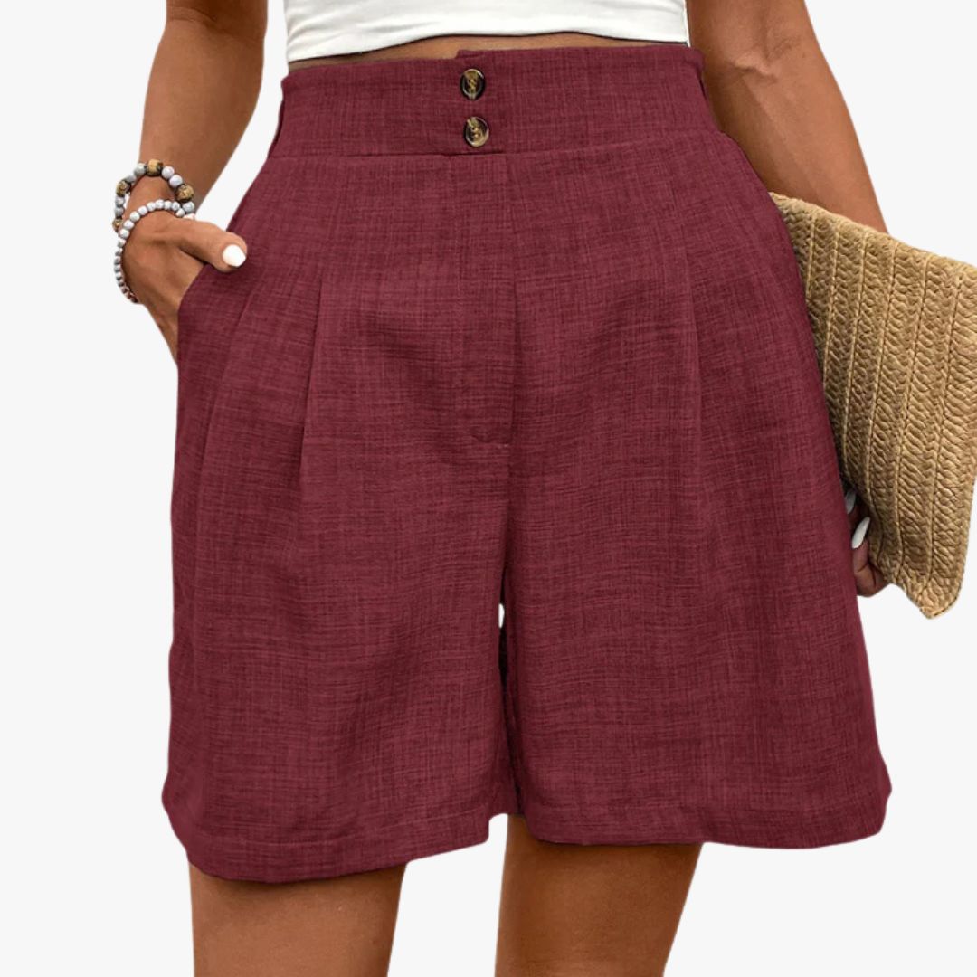 Jace & Rose High-Waisted Shorts Wide Leg Pleated Front Lightweight Woven Fabric for Women