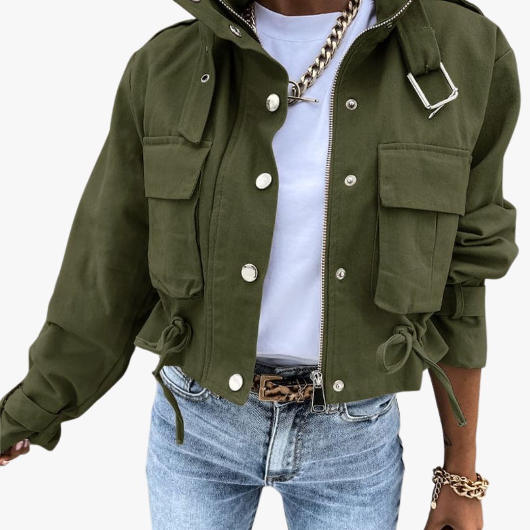 Jace & Rose Jacket With Flap Pockets and Drawstring Hem for Women