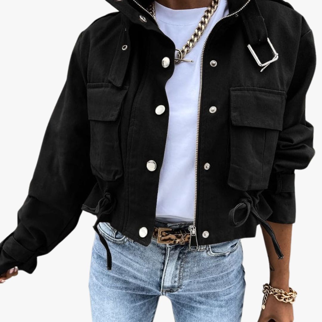 Jace & Rose Jacket With Flap Pockets and Drawstring Hem for Women