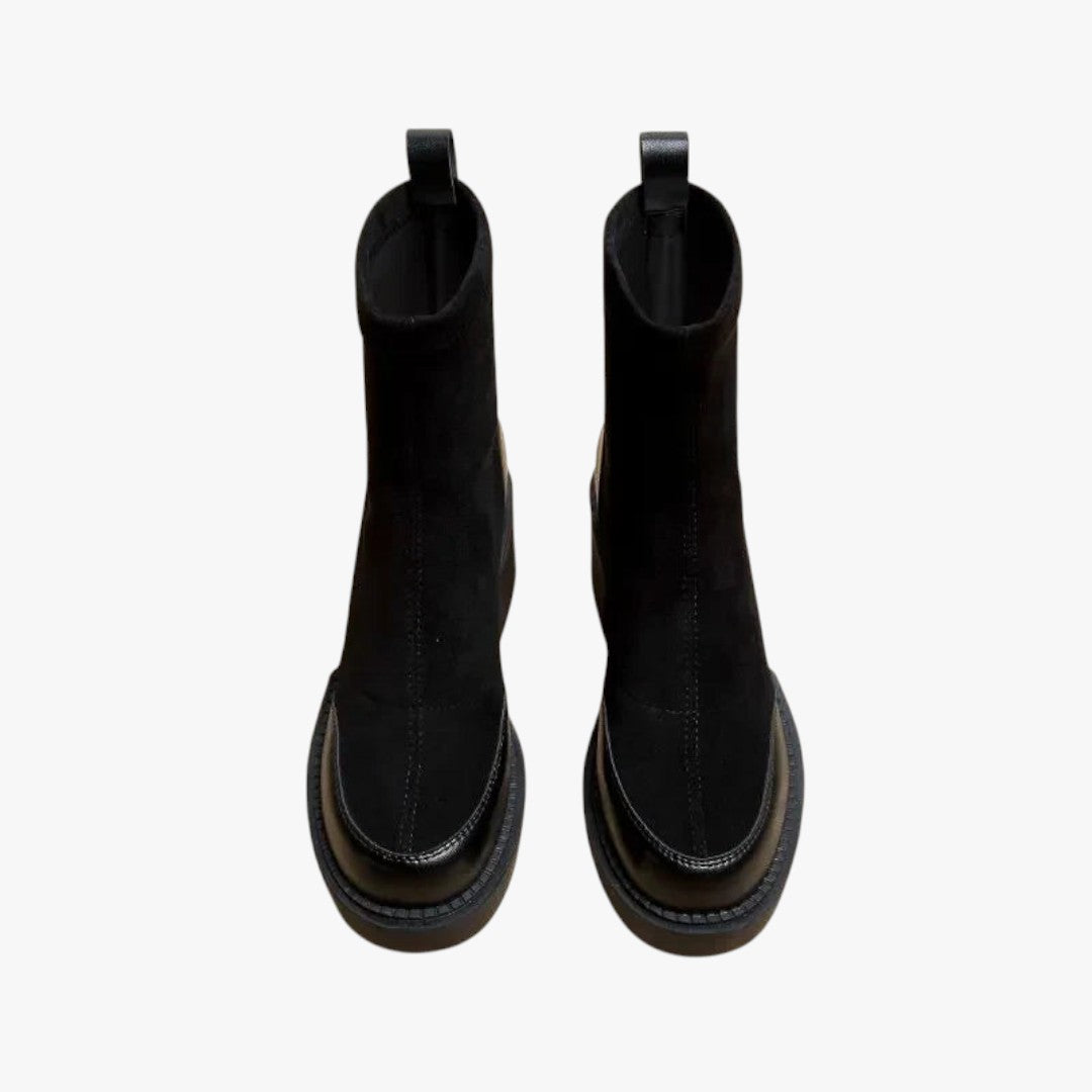 Jace & Rose Leather Suede High Heel Boots in Black for Women
