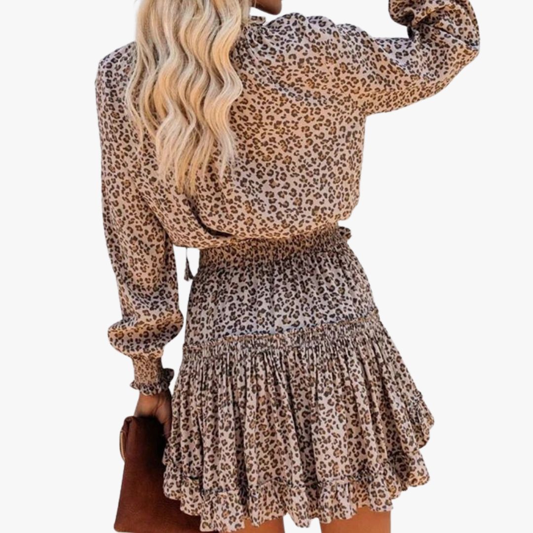 Jace & Rose Leopard Print Midi Dress for Women