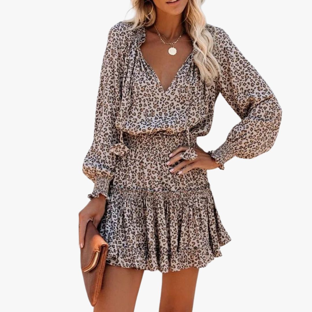 Jace & Rose Leopard Print Midi Dress for Women