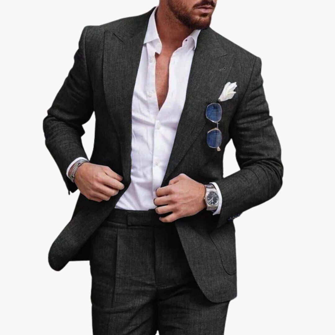 Jace & Rose Linen Suit 2-Piece Set for Men