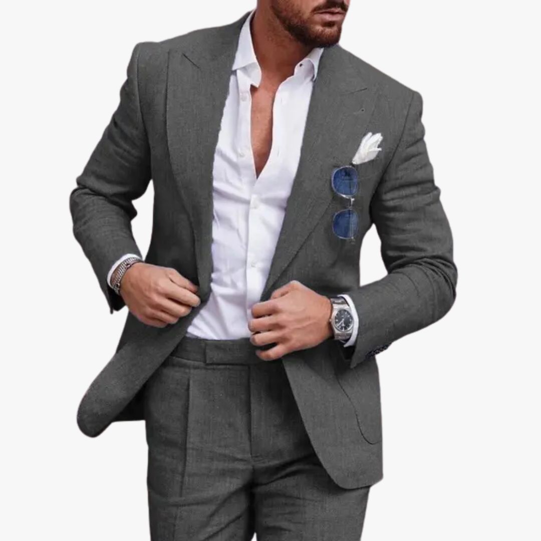 Jace & Rose Linen Suit 2-Piece Set for Men