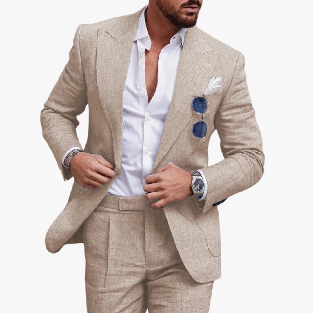 Jace & Rose Linen Suit 2-Piece Set for Men
