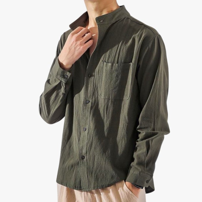 Jace & Rose Linnen Button-Up Shirt for Men
