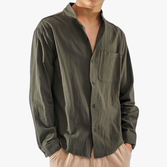 Jace & Rose Linnen Button-Up Shirt for Men