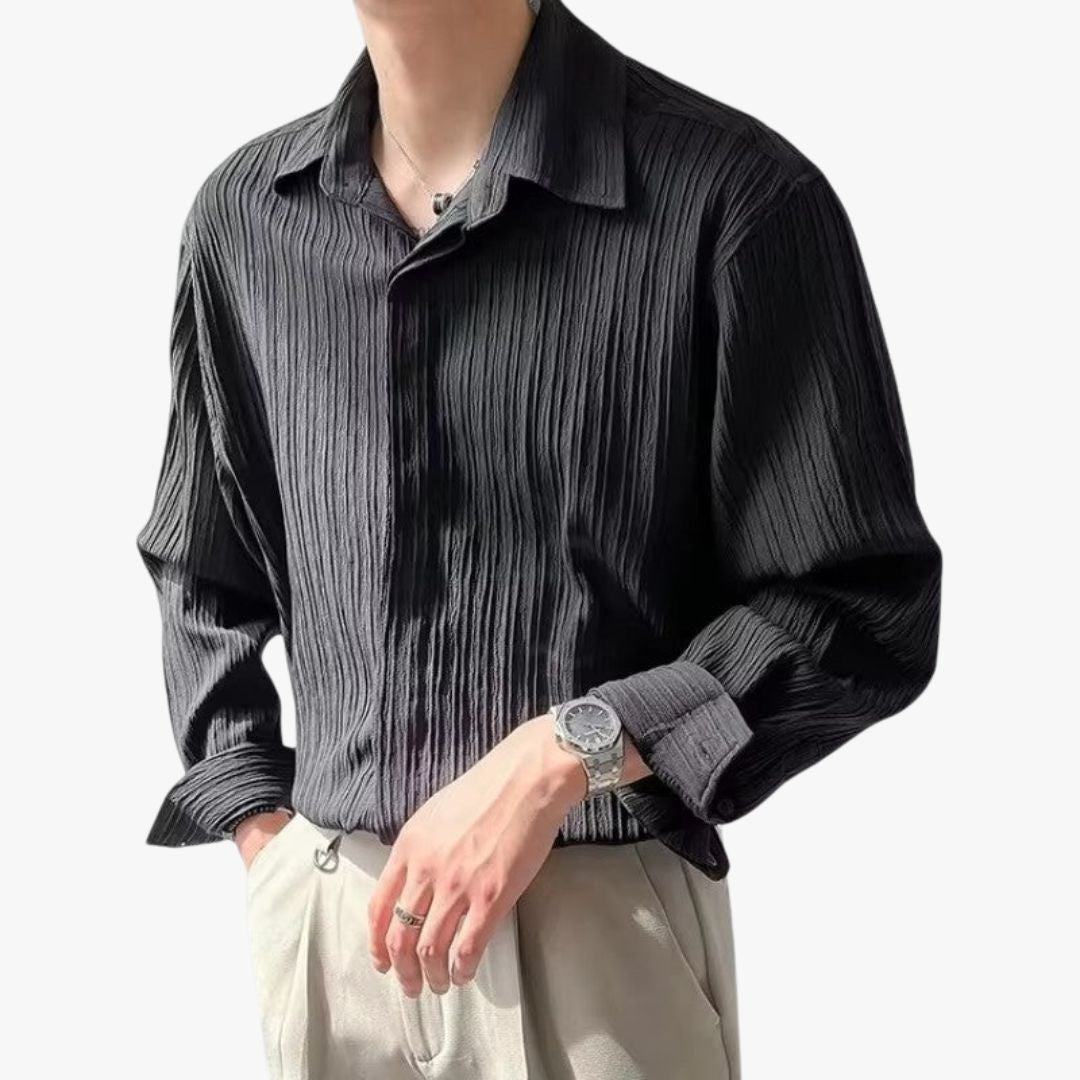 Jace & Rose | Men's Old Money Long-Sleeve Business Shirt – Loose Fit Elegance