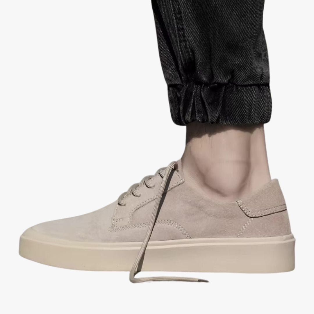 Jace & Rose | Sand Leather Suede Height Shoes – Formal Business Sneakers