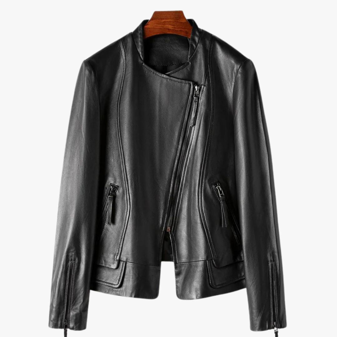 Jace & Rose Striking Leather Jacket Long Sleeve for Women
