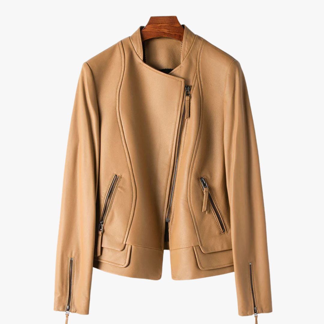 Jace & Rose Striking Leather Jacket Long Sleeve for Women