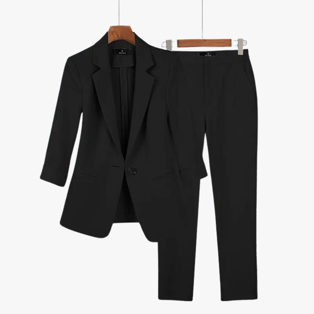 Jace & Rose Structured Fit Single Button Tailored 2-Piece Suit for Women