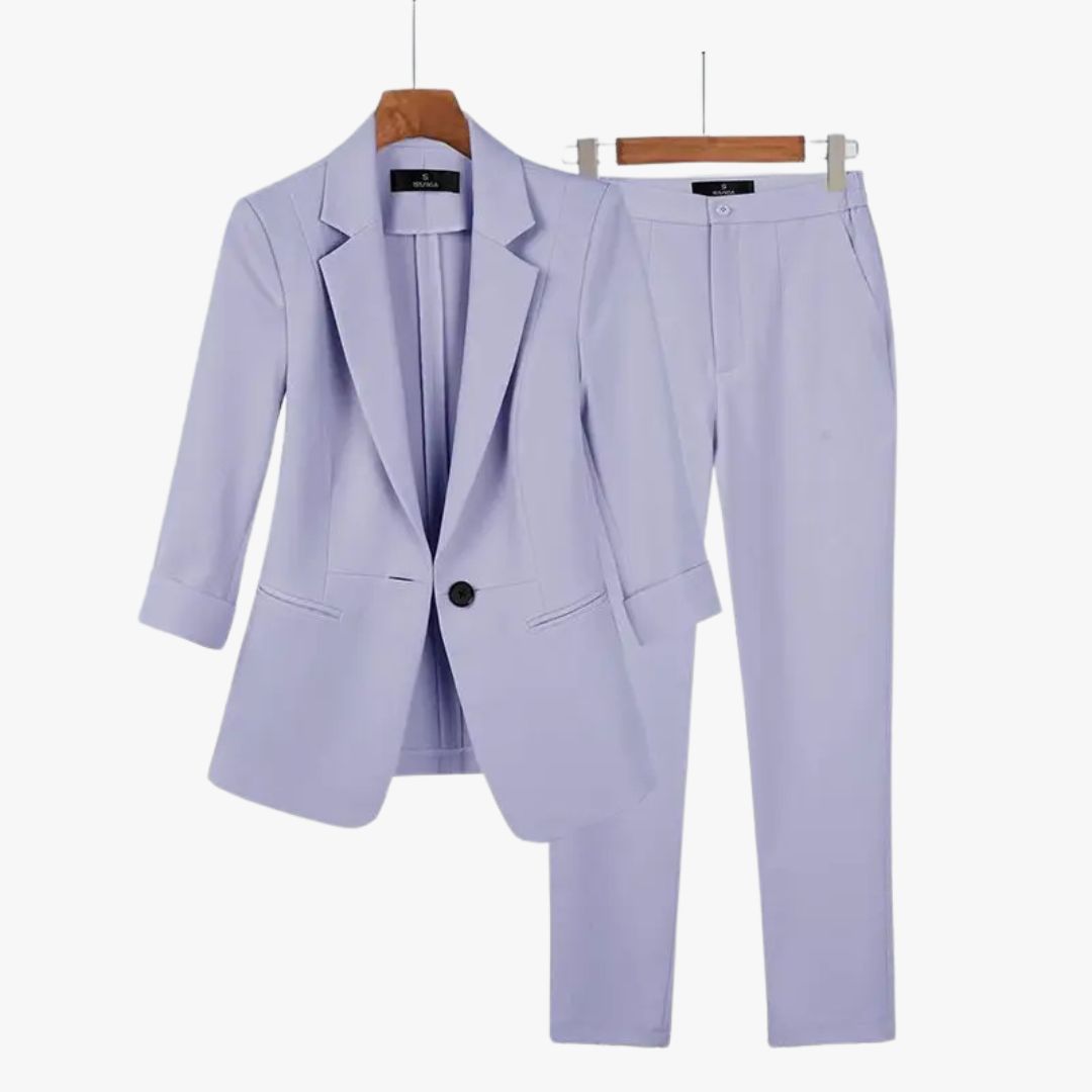 Jace & Rose Structured Fit Single Button Tailored 2-Piece Suit for Women