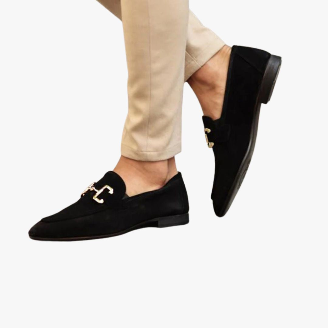 Jace & Rose Suede Loafers Elegant Horsebit Detail Almond Toe Versatile Semi-Formal Wear for Men