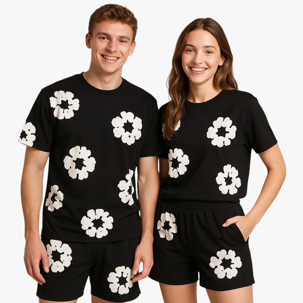 Jace & Rose Unisex Cotton Wreath T-Shirt & Shorts Set – Effortless Style & Comfort Regular price