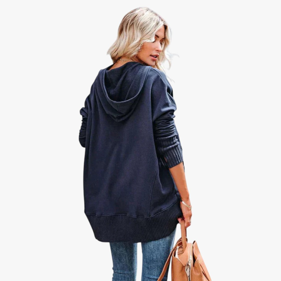 Jace & Rose Button V-Neck and Hooded Sweatshirt for Women