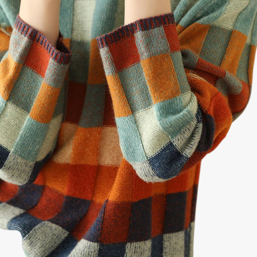 Jace & Rose Cashmere Patchwork Turtleneck Sweater for Women
