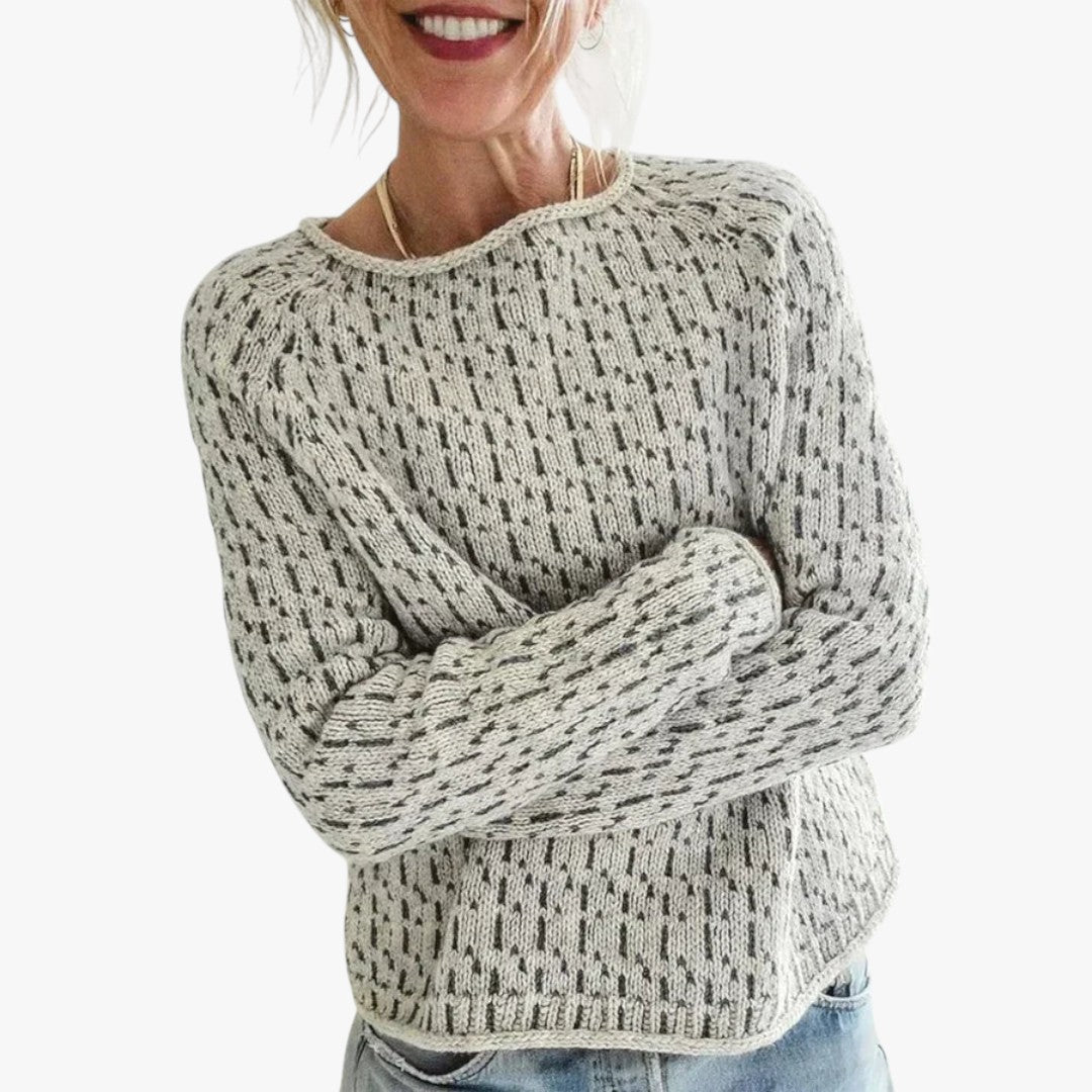 Jace & Rose Casual Knitted Cotton O-neck Sweater for Women