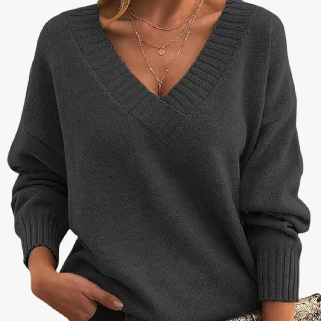 Jace & Rose Chic V-Neck Cashmere Sweater for Women