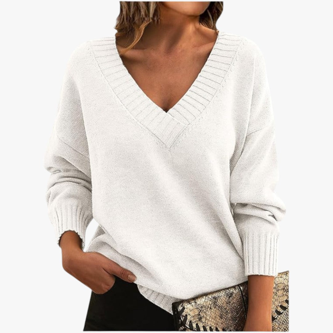 Jace & Rose Chic V-Neck Cashmere Sweater for Women