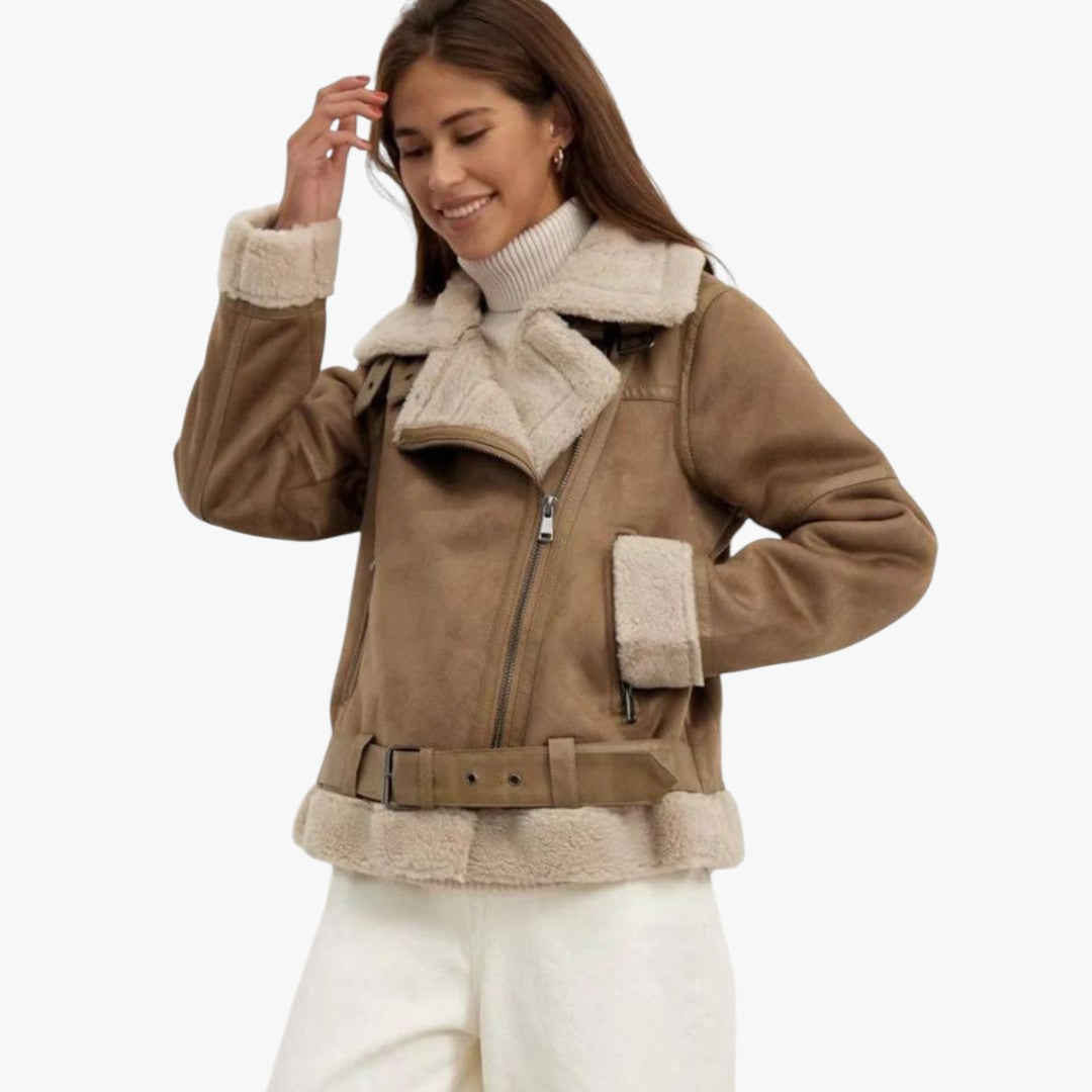 Jace & Rose Elegant Suede Warm Jacket for Women
