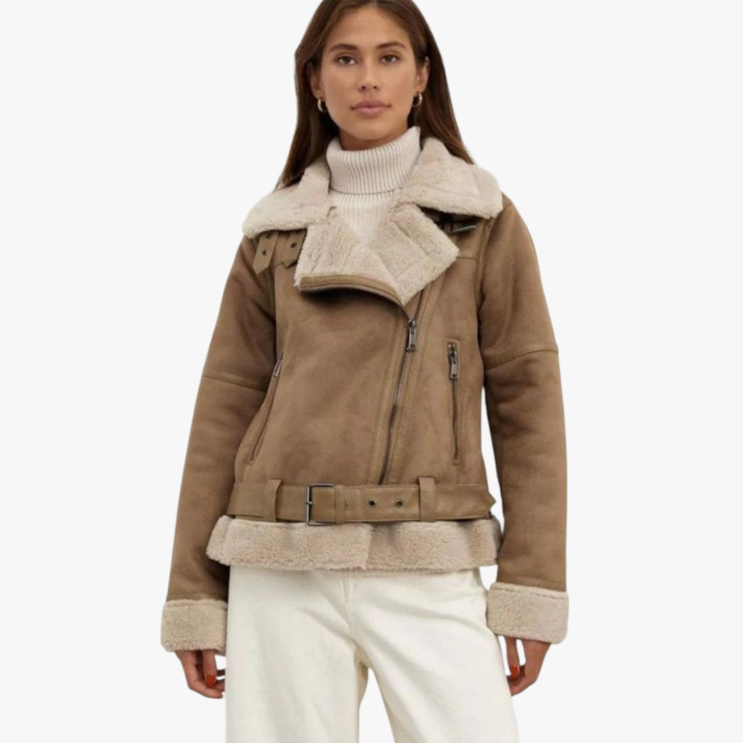 Jace & Rose Elegant Suede Warm Jacket for Women