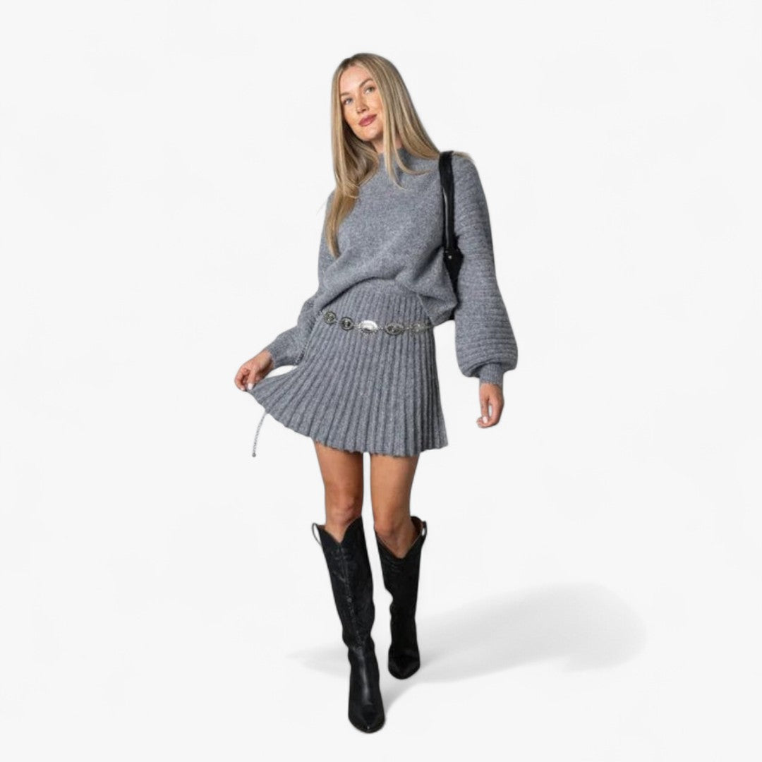 Jace & Rose  Pleated 2-Piece Outfit Set Elegant Modern Style for Women