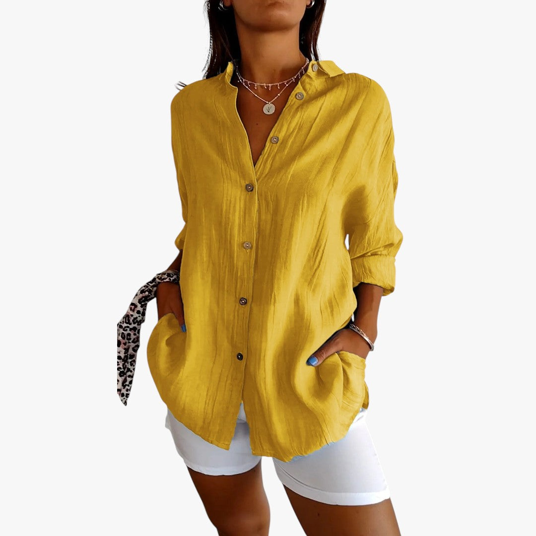Jace & Rose Striped Polo Blouse Casual for Women
