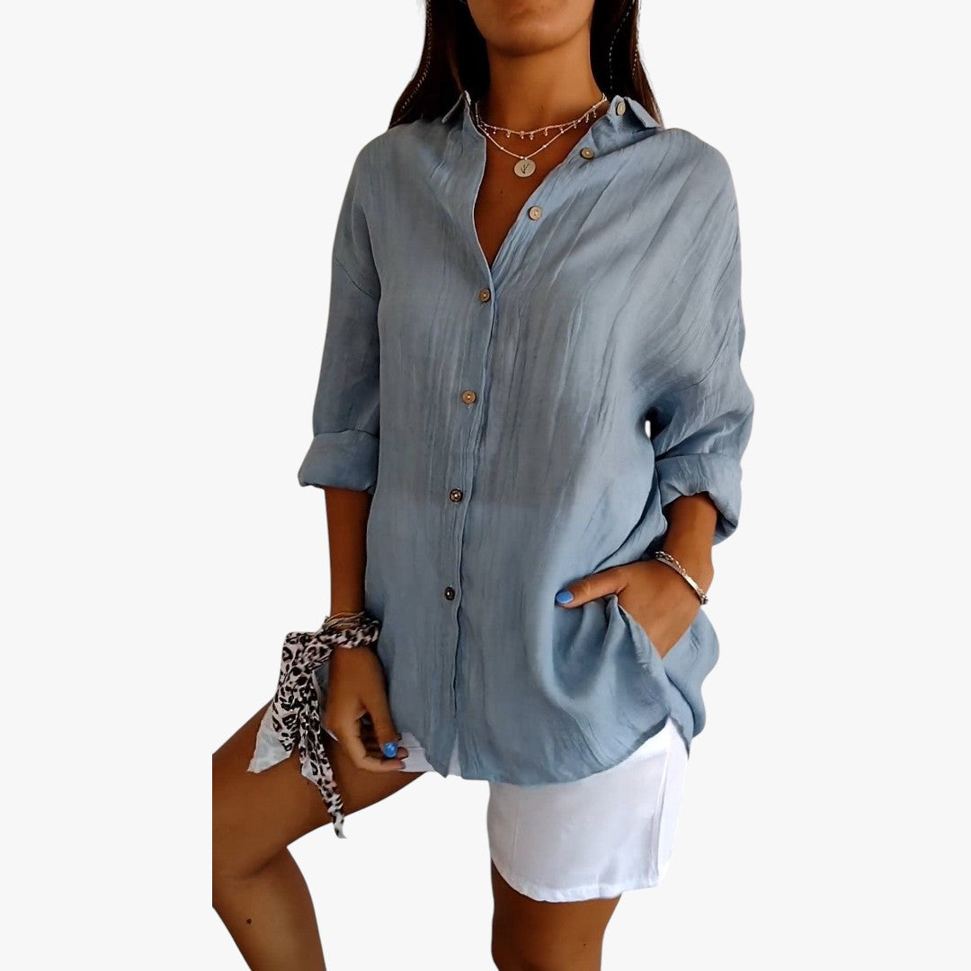 Jace & Rose Striped Polo Blouse Casual for Women